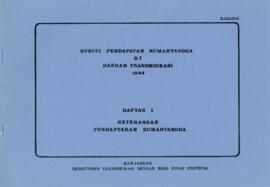 Household Income Survey in Transmigration Areas 1984 - List I - Household Registration Informatio...