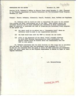 President's papers - Robert S. McNamara Memoranda for the Record - Memoranda 02