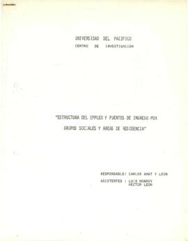 Peru - Research Material - Background - Structure of Employment and Wages - Volume 2
