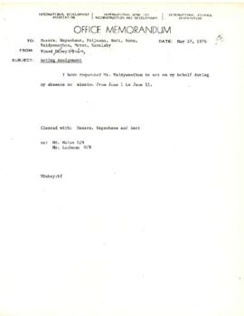 Vinod Dubey chron files - 1/1/76 - 5/31/76