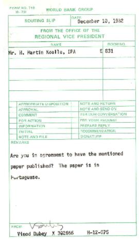 Vinod Dubey chron files - 7/1/82 - 12/31/82
