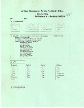 President Wolfensohn - Briefing Book for President's Meetings and Events - Treasury Select Commit...