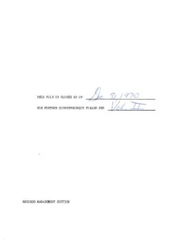 Bank Administration and Policy - Organization of American States [OAS] - 1969 / 1971 Correspondence