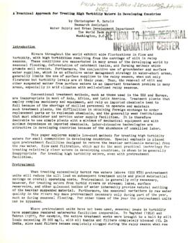 Operational Policy - Water Supply and Urban - PWU - Water Supply and Sewerage - 1984 / 1986 Docum...