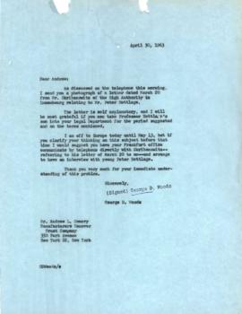 President George D. Woods - Chronological Records - Volume 2 - April 1963