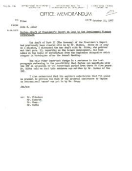 Economic Committee Papers - Ceylon - Draft of Presidents Report on Loan to the Development Financ...