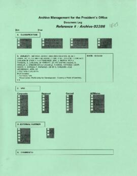 President Wolfensohn - Briefing Book for President's Meetings and Events - World Links Presentati...