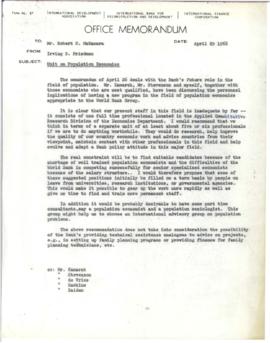 Irving S. Friedman Chron files - Correspondence 01
