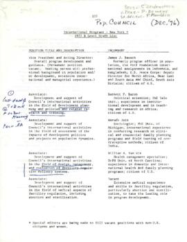 Liaison with International and other Organizations - Population Council - Volume 2