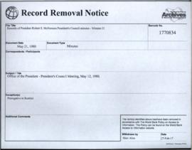 Records of President Robert S. McNamara President's Council minutes - Minutes 21