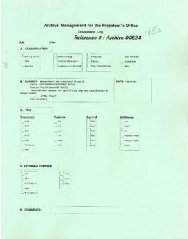 President Wolfensohn - Briefing Book for President's Meetings and Events - Breakfast Meeting - Ja...