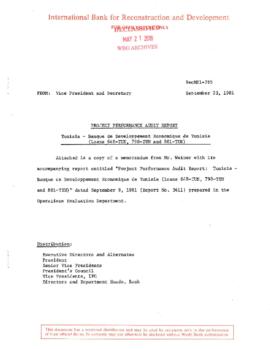 Tunisia - Banque de developpement Economique de Tunisie : correspondence files - set
