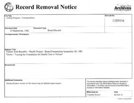 Lending Program - Correspondence