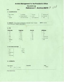 President Wolfensohn - Briefing Book for President's Meetings and Events - Onchocerciasis - River...