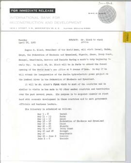 President Eugene R. Black Papers - Travel - Volume 8 - 1960