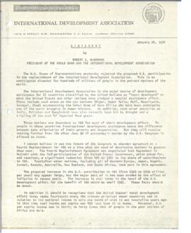 Robert S. Mcnamara Statements / Speeches - Statements 07