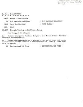 Agriculture [AGR] - Agricultural Policy Division [AP] - Conference and Workshop - General - 1992 ...