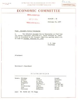 Economic Committee Papers - Chad - EC/O/68-27 - Economic Policy Memorandum