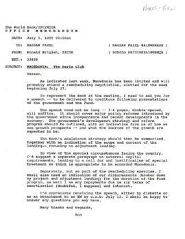 Paris Club - General - 95-01 (Liaison's [IECDR] memos re: Paris Club)
