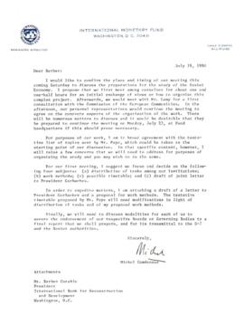 President Conable travel files: New York - Soviet Economy - July 21, 1990 - Correspondence