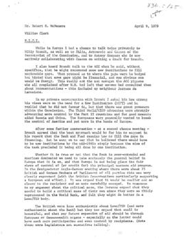 Brandt Commission - Chronological Records - April 1979 - July 1979