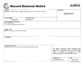 Economic Committee Papers - China, Republic - R70-59 - Taiwan Power Company