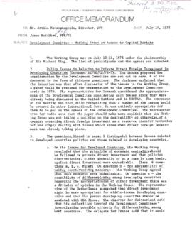 Development Committee - Working Group on Capital Markets Access - July 1978