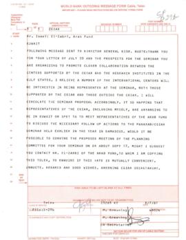 Kuwait Fund for Social Economic Development - Correspondence - Volume 1