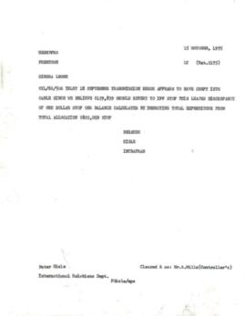 Sierra Leone - Land Transport Survey - SIL/66/506 - Correspondence