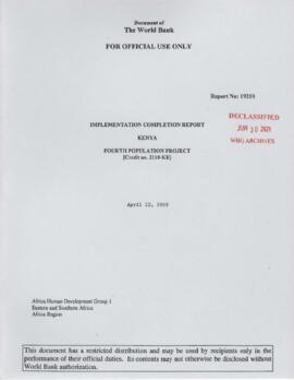 Kenya - Fourth Population Project - Implementation Completion Report / Performance Audit Report File
