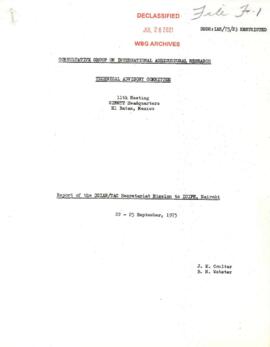 Consultative Group on International Agricultural Research [CGIAR] - F-1 - Technical Advisory Comm...