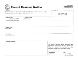 President Wolfensohn - Briefing Book for President's Meetings and Events - Courtesy Call - Ambass...