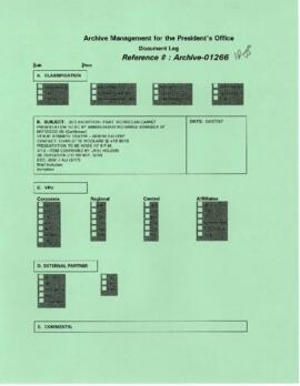 President Wolfensohn - Briefing Book for President's Meetings and Events - Kennedy Center Recepti...