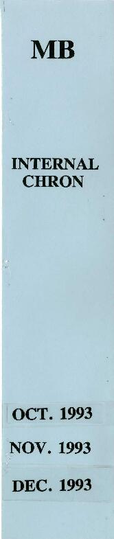 Michael Bruno - Internal Chronological Records - Correspondence - October - December 1993