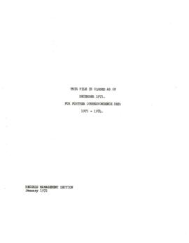 Bank Administration and Policy - United Nations Population Fund [UNFPA] - 1969 / 1971 Correspondence