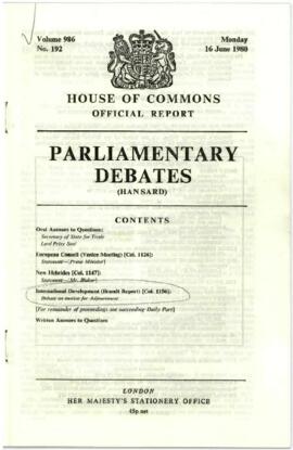 Brandt Commission - Bank Follow-Up - March 1980 - June 1980
