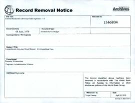 General Research Advisory Panel expenses - v.1