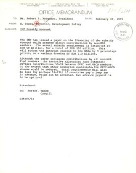 VPD - Director, Development Policy - McNamara File - February 1975 - Folder 2