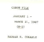 President Barber Conable Chronological Records - Outgoing - Correspondence - M-Z - January 1 - Ma...