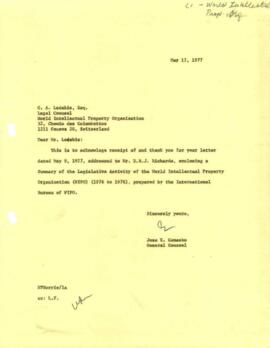 Bank Administration and Policy - World Intellectual Property Organization [WIPO] - 1975 / 1977 Co...