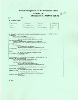 President Wolfensohn - Briefing Book for President's Meetings and Events - Jacques Santer - Presi...