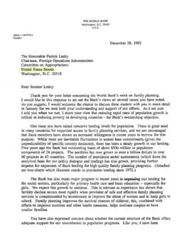 Subject Files: Liaison Files - U.S. Senate - Correspondence 01