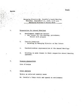 J. Volk working files: President Conable / Camdessus, lunches - Lunch 03