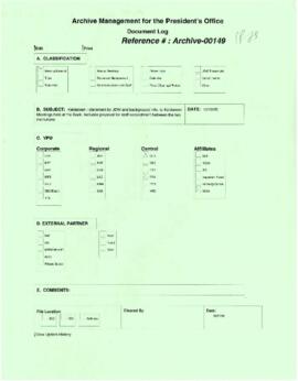 President Wolfensohn - Briefing Book for President's Meetings and Events - Keidanren - October 19...