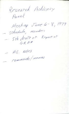 General Research Advisory Panel - Meeting - June 1979
