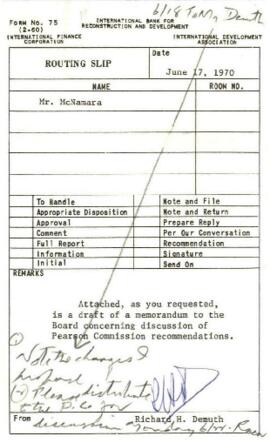Pearson Commission Recommendations - Correspondence - Volume 7