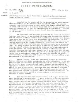 Development Policy - Policy Review Committee [PRC] - Interest Rate and Credit Allocation Issues -...