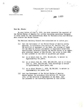 Deutsche Bundesbank - Bonds - Borrowing - 30 Million Dollars - 4 1/2 Percent - 1959 - Correspondence