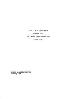 Missions - Tentative lists - Correspondence - Volume 3