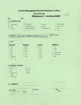 President Wolfensohn - Briefing Book for President's Meetings and Events - Vice President Steerin...